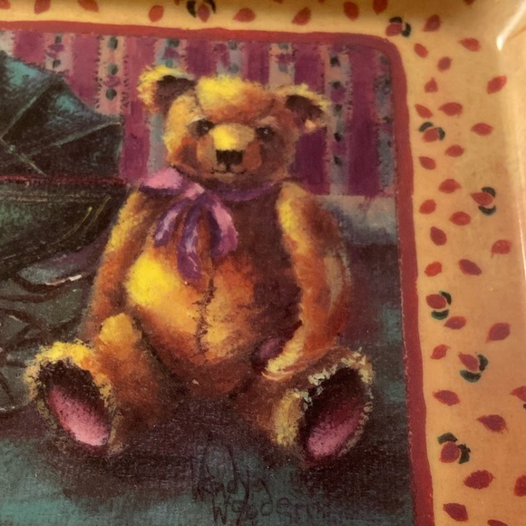 Vintage Teddy Bear family Plastic Serving Display Tray Rectangular melamine 90s - Picture 6 of 10